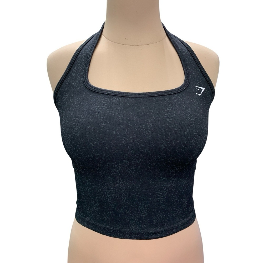 GYMSHARK x Whitney Adapt Fleck Tank with Shelf in Black - Size Medium